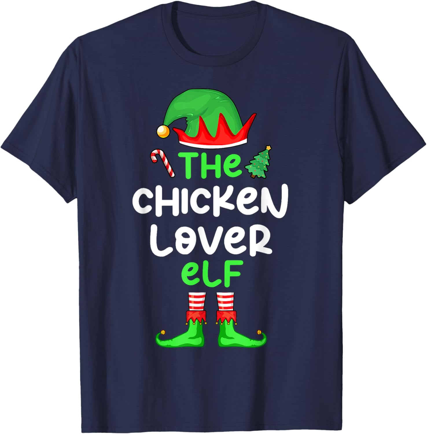 I'm The Chicken Lover Elf Christmas Matching Pajama T-Shirt - T-Shirt | Navy