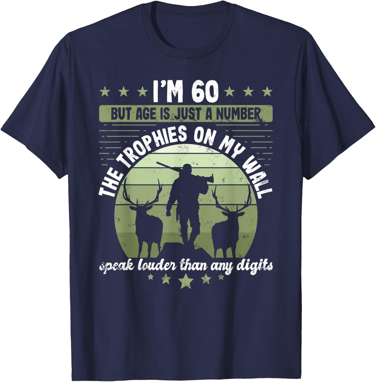 Hunter birthday 60 years old hunting 60th birthday hunter T-Shirt - T-Shirt | Navy