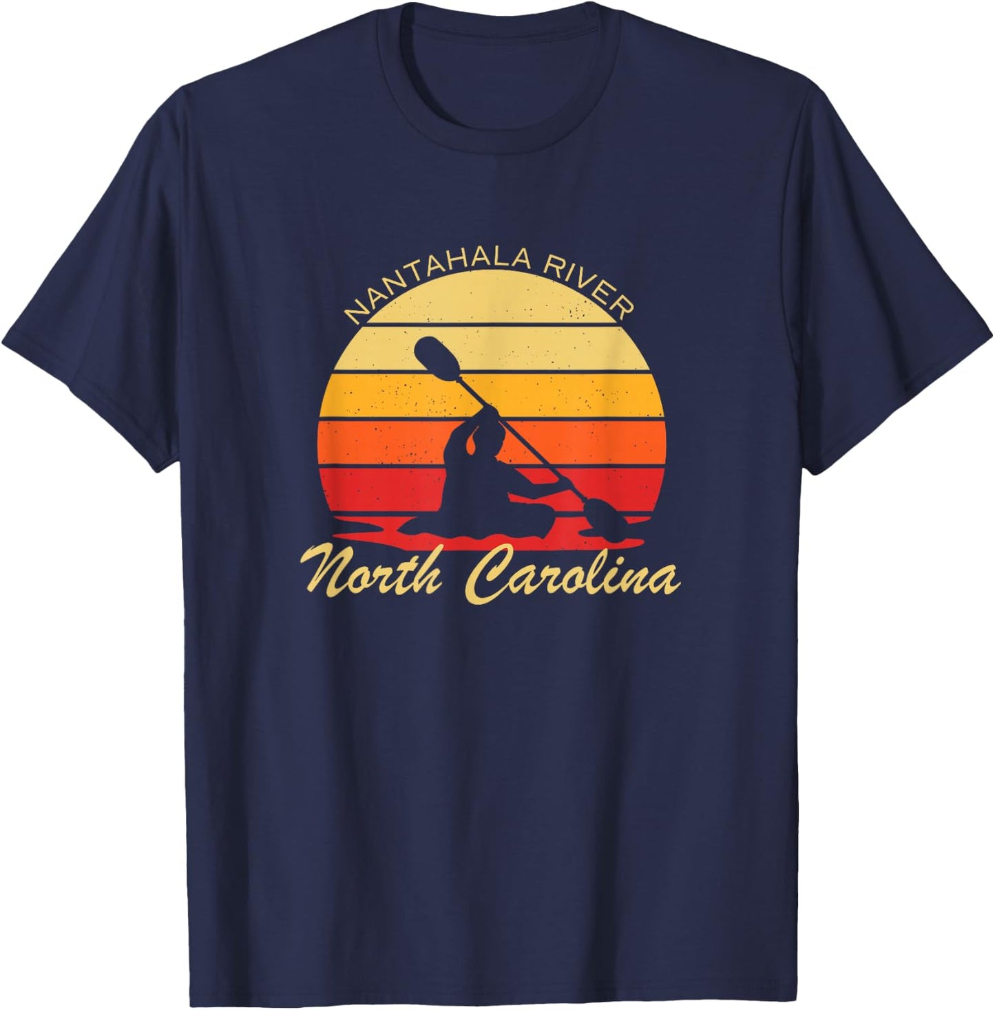 Vintage Kayak Nantahala River North Carolina Adventure T-Shirt - T-Shirt | Navy