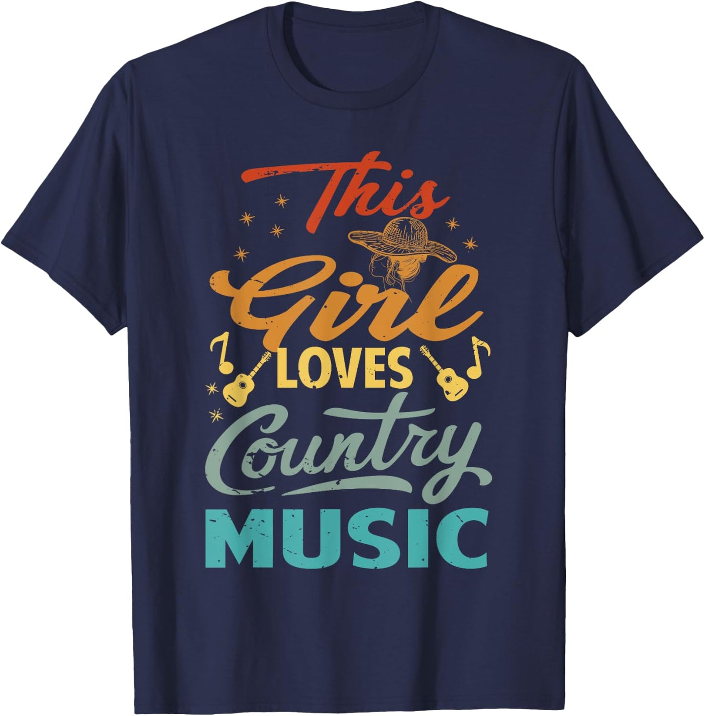 This Girl Loves Country Music T-Shirt - T-Shirt | Navy