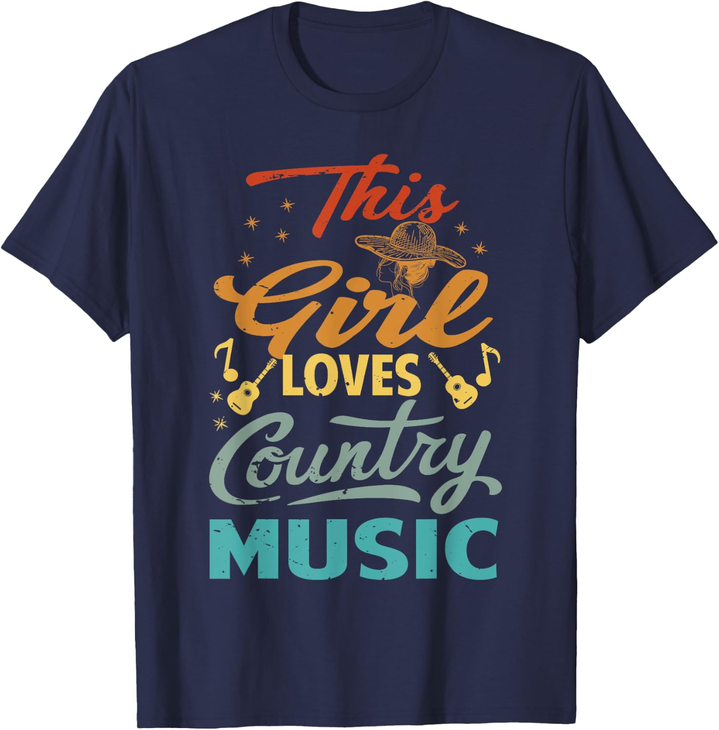 This Girl Loves Country Music T-Shirt - T-Shirt | Navy
