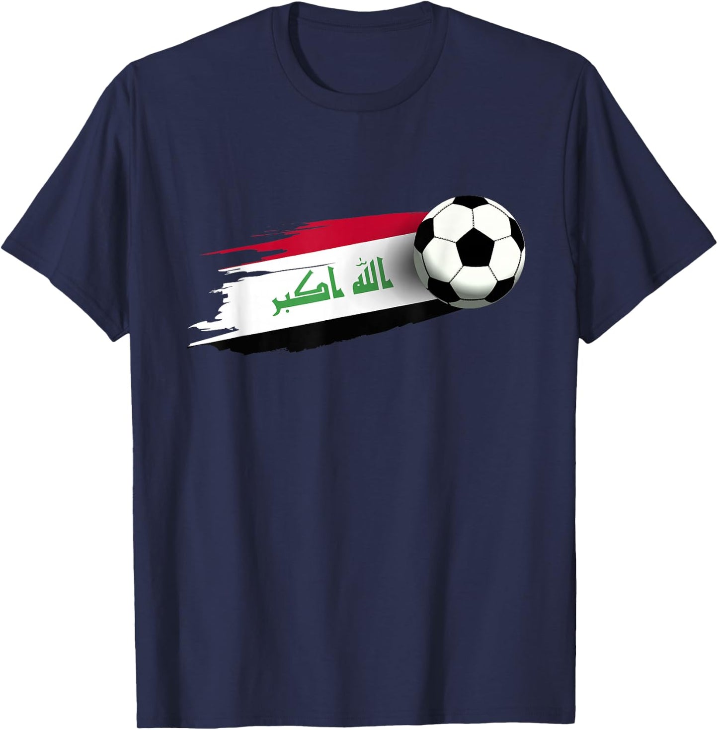 Iraq Flag Jersey Iraqi Soccer Team Iraqi T-Shirt - T-Shirt | Navy