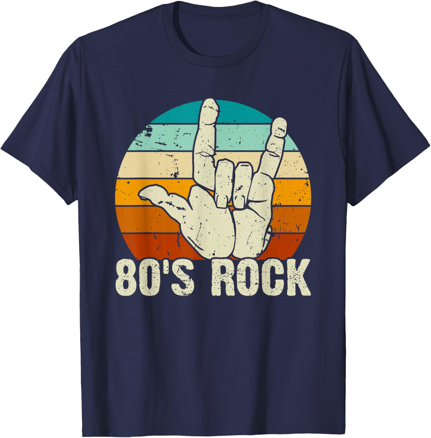 Vintage Retro 80's Rock Band T-Shirt - T-Shirt | Navy