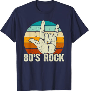 Vintage Retro 80's Rock Band T-Shirt - T-Shirt | Navy