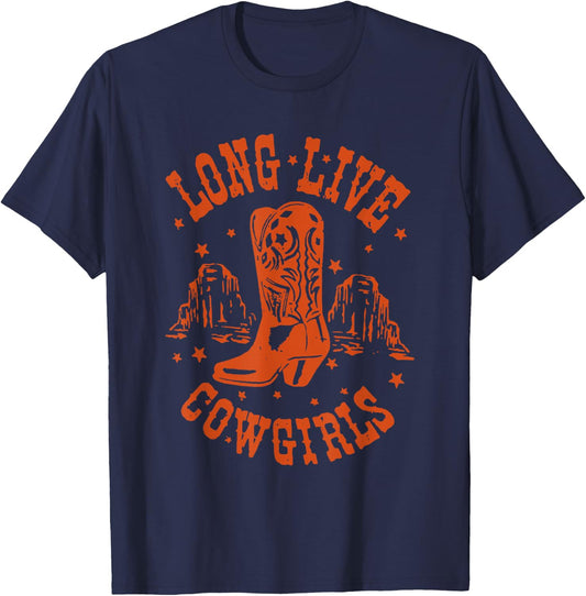 Long Live Howdy Rodeo Western Country Southern Cowgirls T-Shirt - T-Shirt | Navy