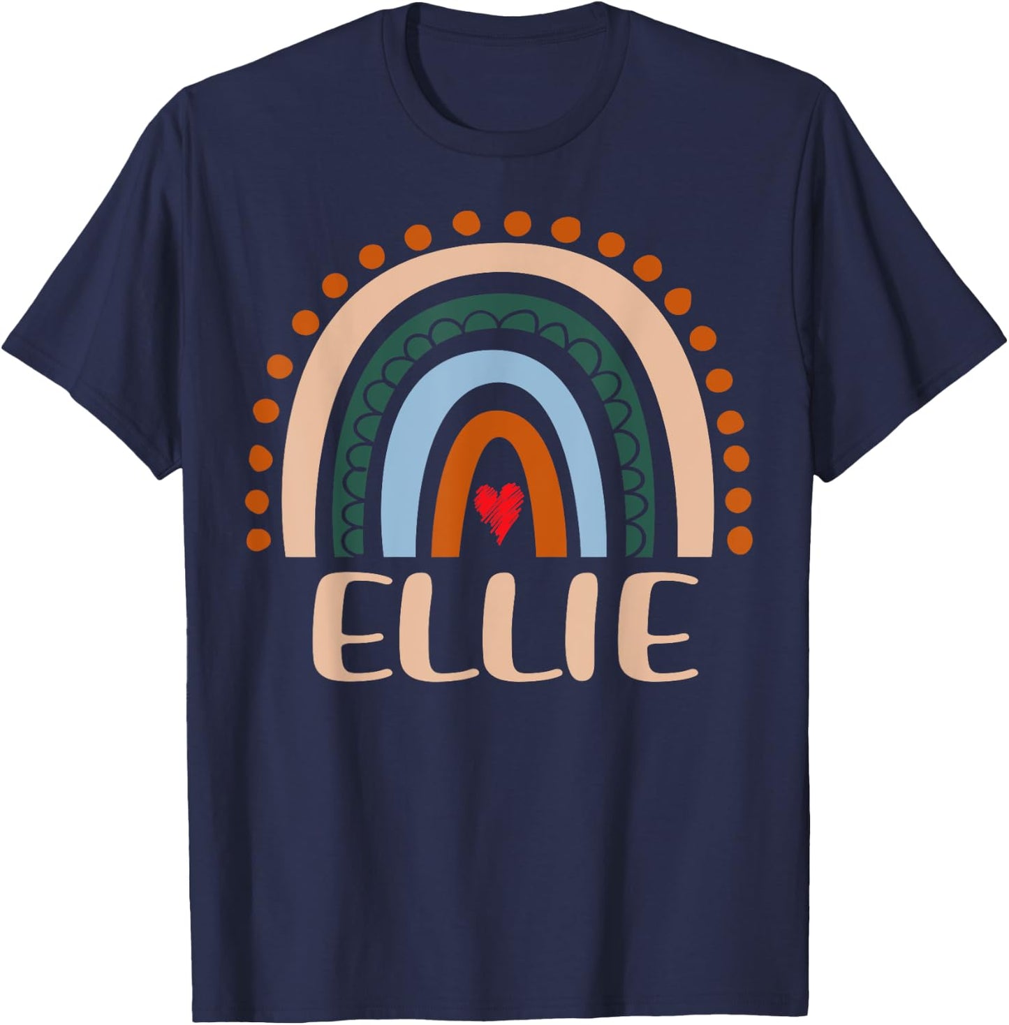 Ellie Name Personalized Funny Women Rainbow Ellie T-Shirt - T-Shirt | Navy