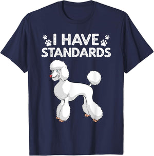 Cute Poodle Design Women Standard Poodle Dog Lovers T-Shirt - T-Shirt | Navy