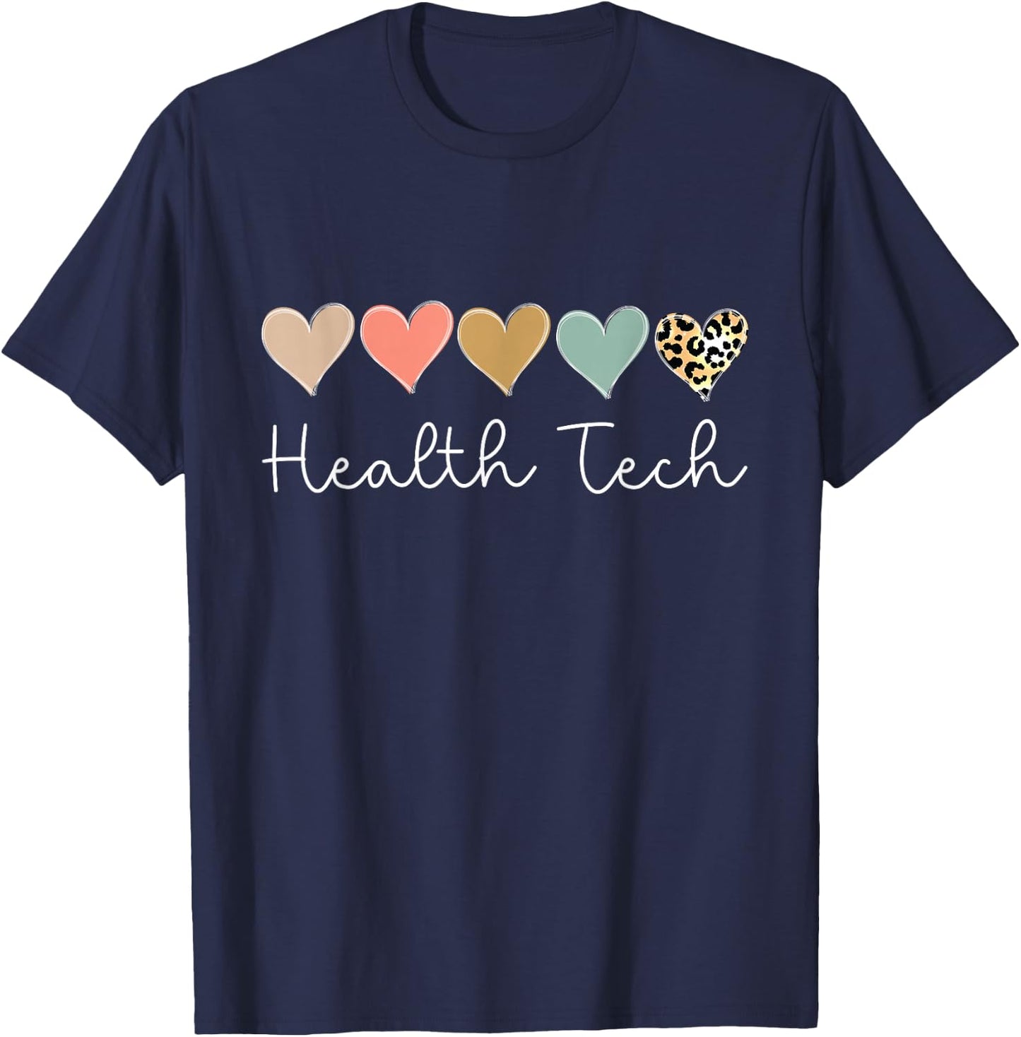 Health Tech Heart, School clinic Squad Valentine's Day T-Shirt - T-Shirt | Navy