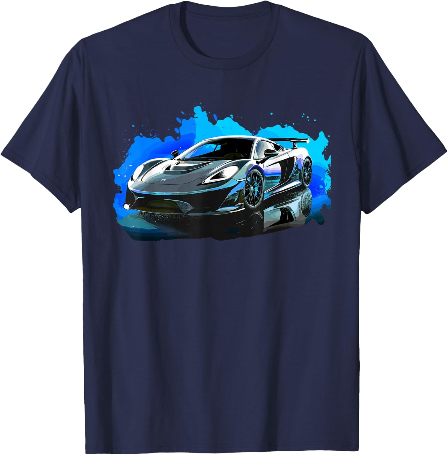 Supercar Exotic Sports Car Concept Poster Style Boys Graphic T-Shirt - T-Shirt | Navy