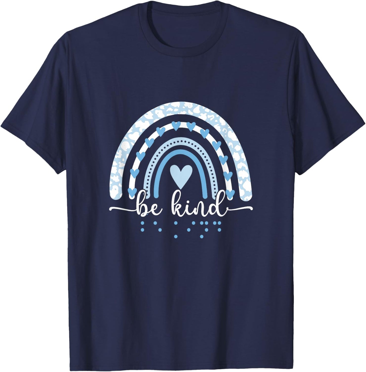 Be Kind Blind Awareness braille T-Shirt - T-Shirt | Navy