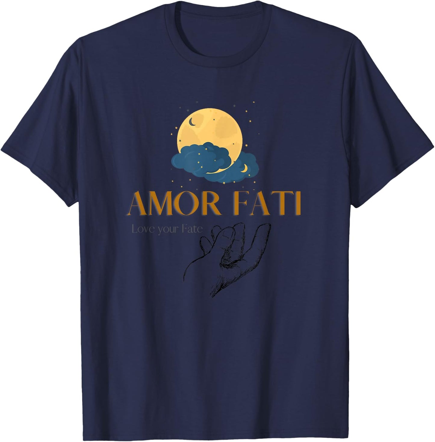 AMOR FATI Friedrich Nietzsche Love your fate philosopher T-Shirt - T-Shirt | Navy