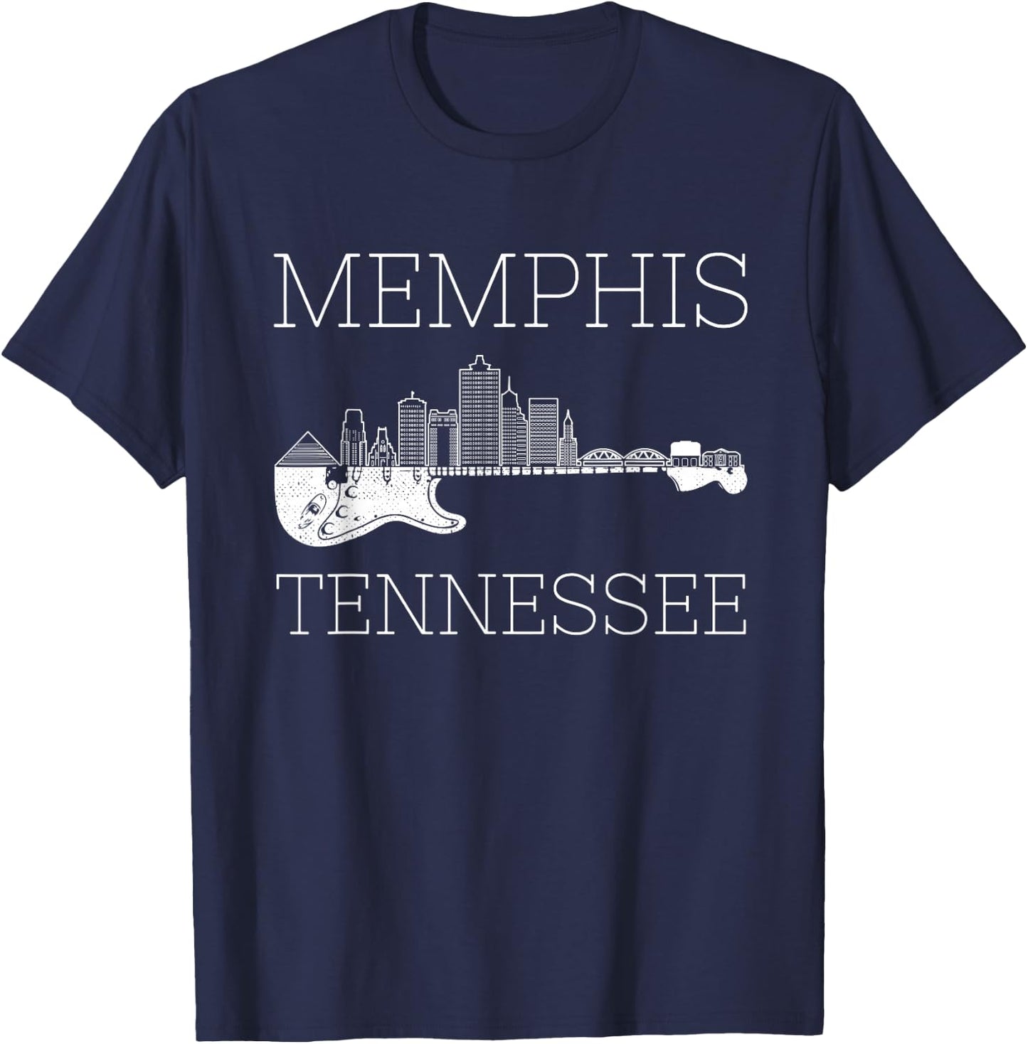 Souvenir Memphis Guitar Music Tennessee Memphis T-Shirt - T-Shirt | Navy