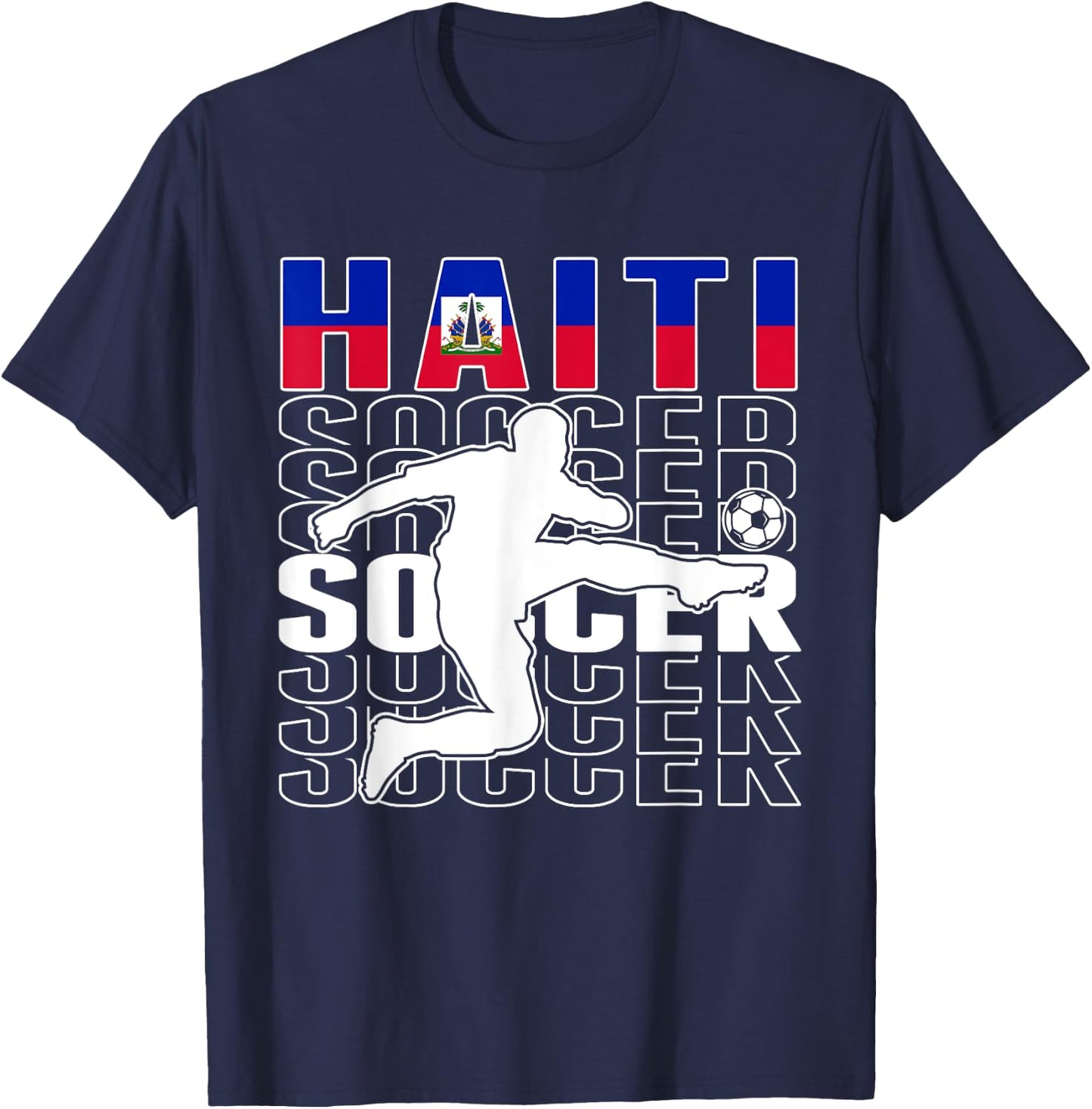 Haiti Soccer Lovers Jersey - Proud Haitian Football Fans T-Shirt - T-Shirt | Navy