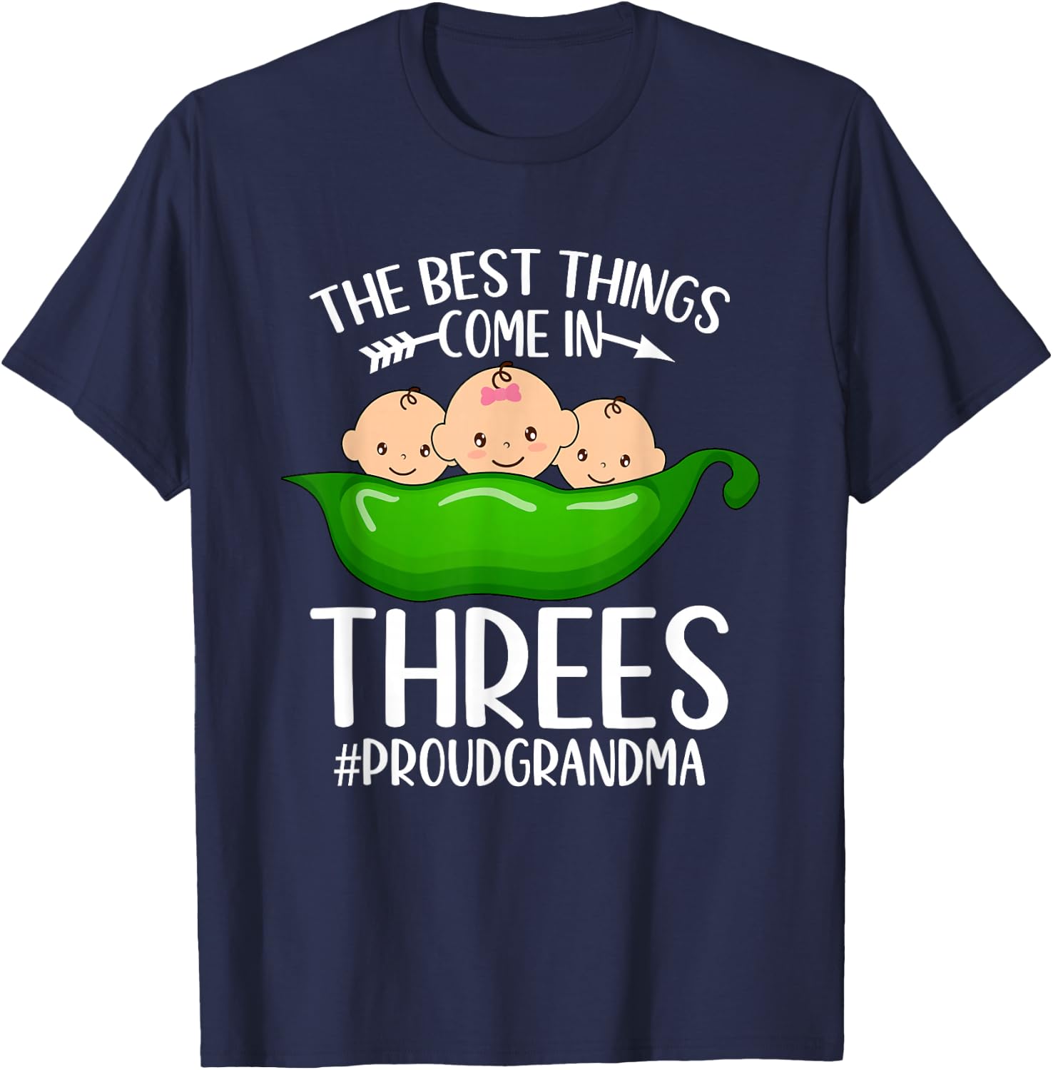 Proud Grandma of Triplets Triplet Grandma T-Shirt - T-Shirt | Navy