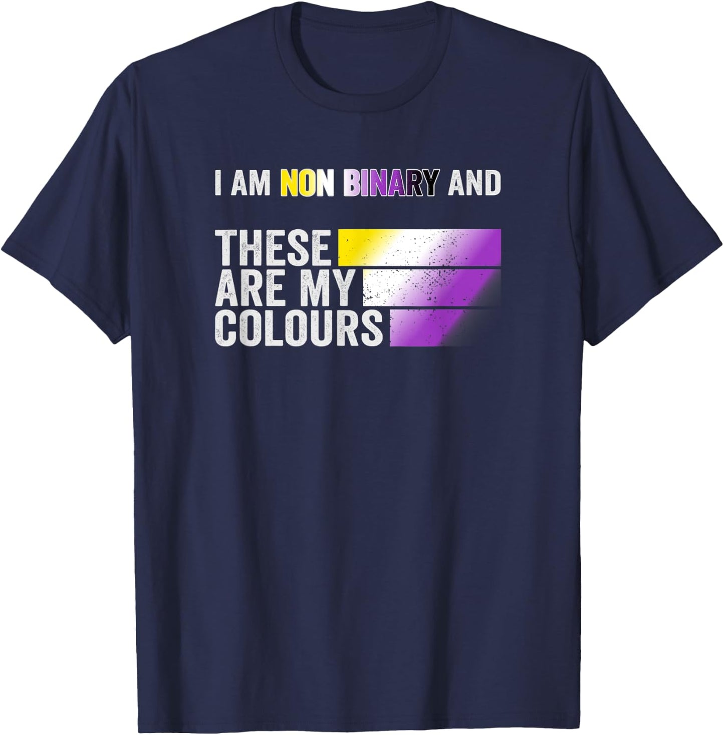 I am Non Binary and these are my colours T-Shirt - T-Shirt | Navy