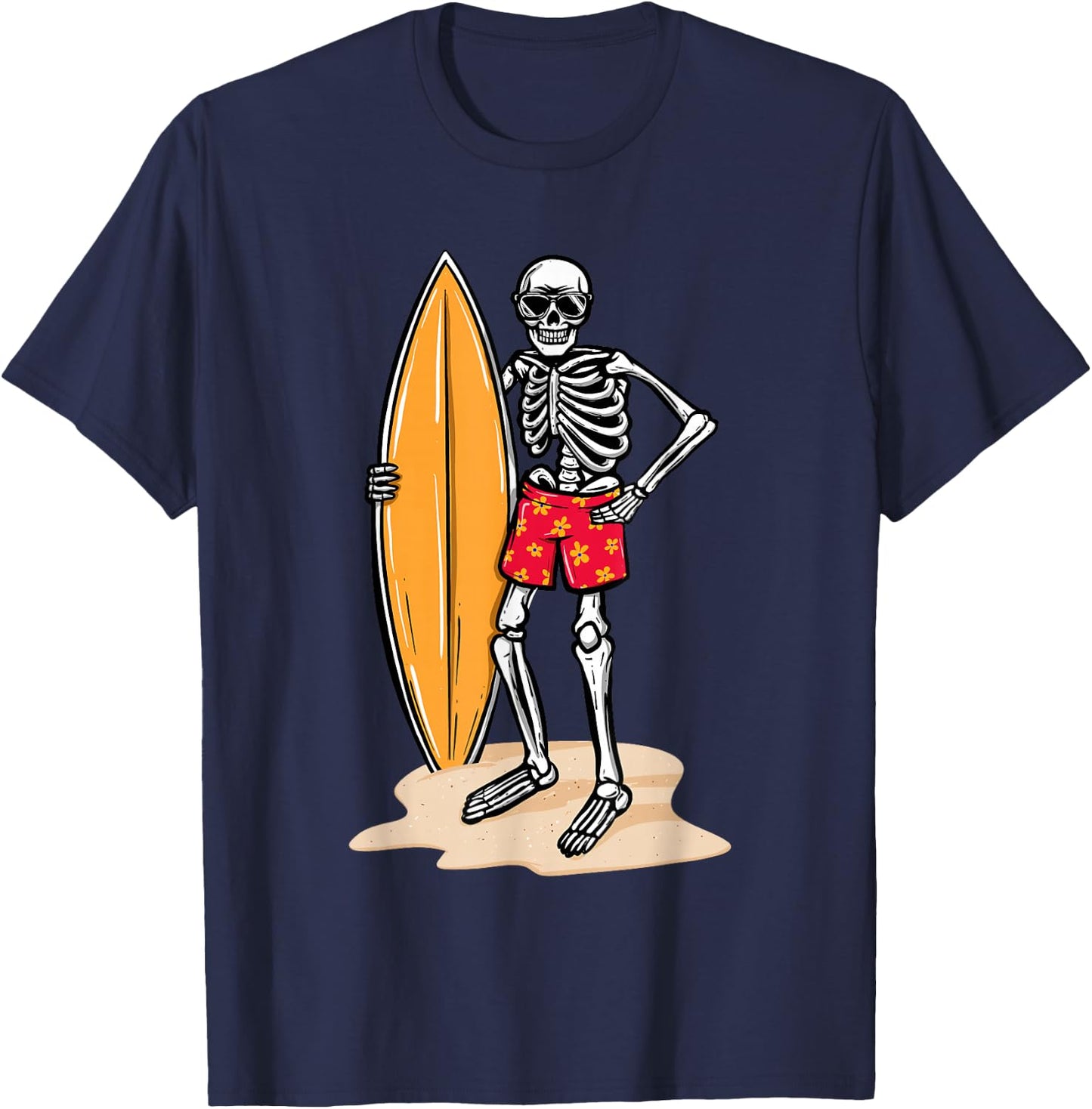 Skeleton Surfer - Surfboard Surfing Board Lover Surfboarding T-Shirt - T-Shirt | Navy