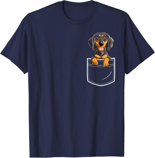 Dachshund in Your Front Pocket T Shirt Dog Puppy Gifts Women T-Shirt - T-Shirt | Navy