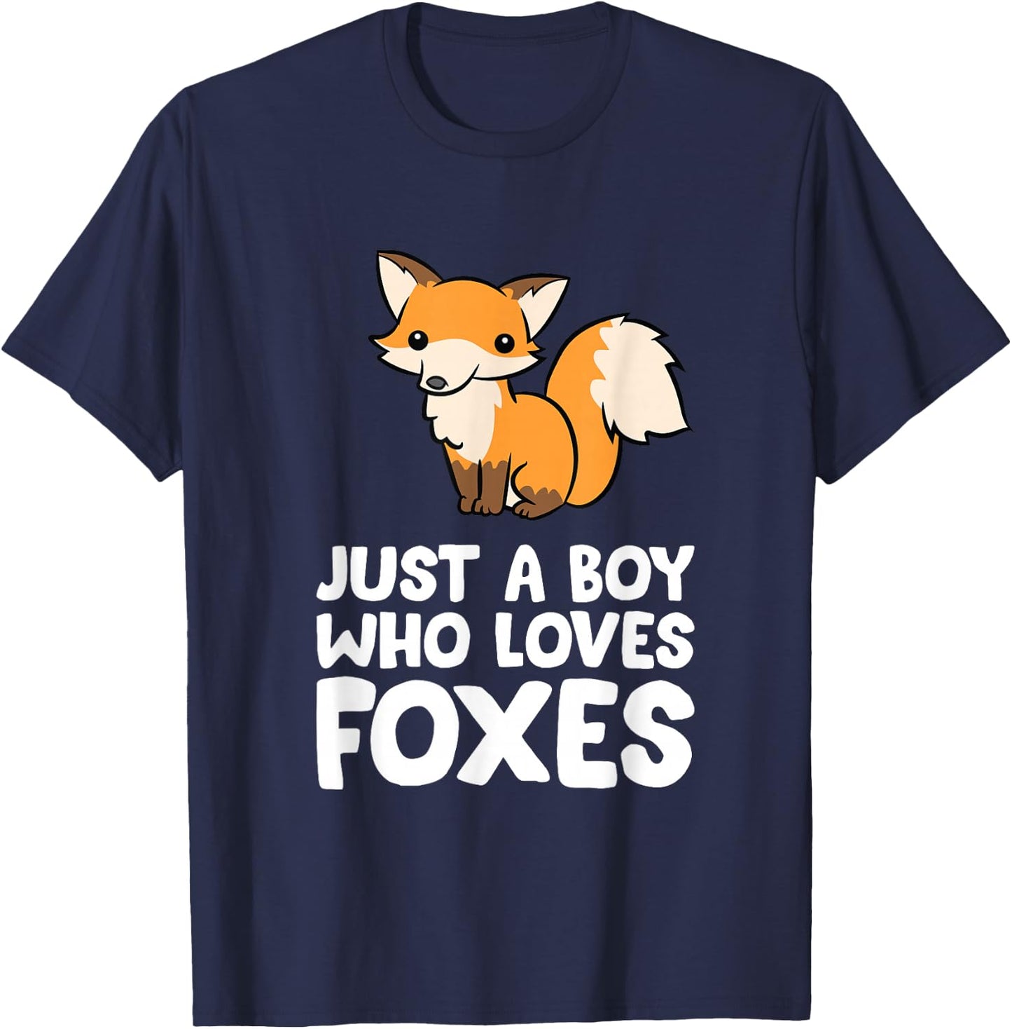 Just a Boy Who Loves Foxes T-Shirt - T-Shirt | Navy