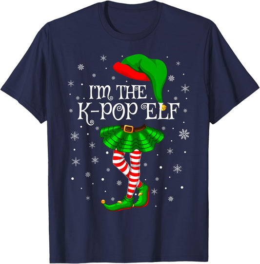 K-Pop Elf Christmas Matching Family Women Girls Elf T-Shirt - T-Shirt | Navy