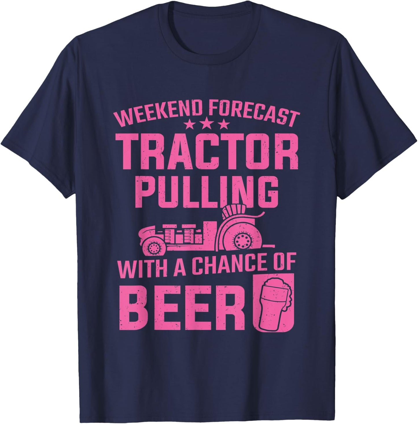 Tractor Pulling Weekend Forecast Tractor Pulling Women T-Shirt - T-Shirt | Navy