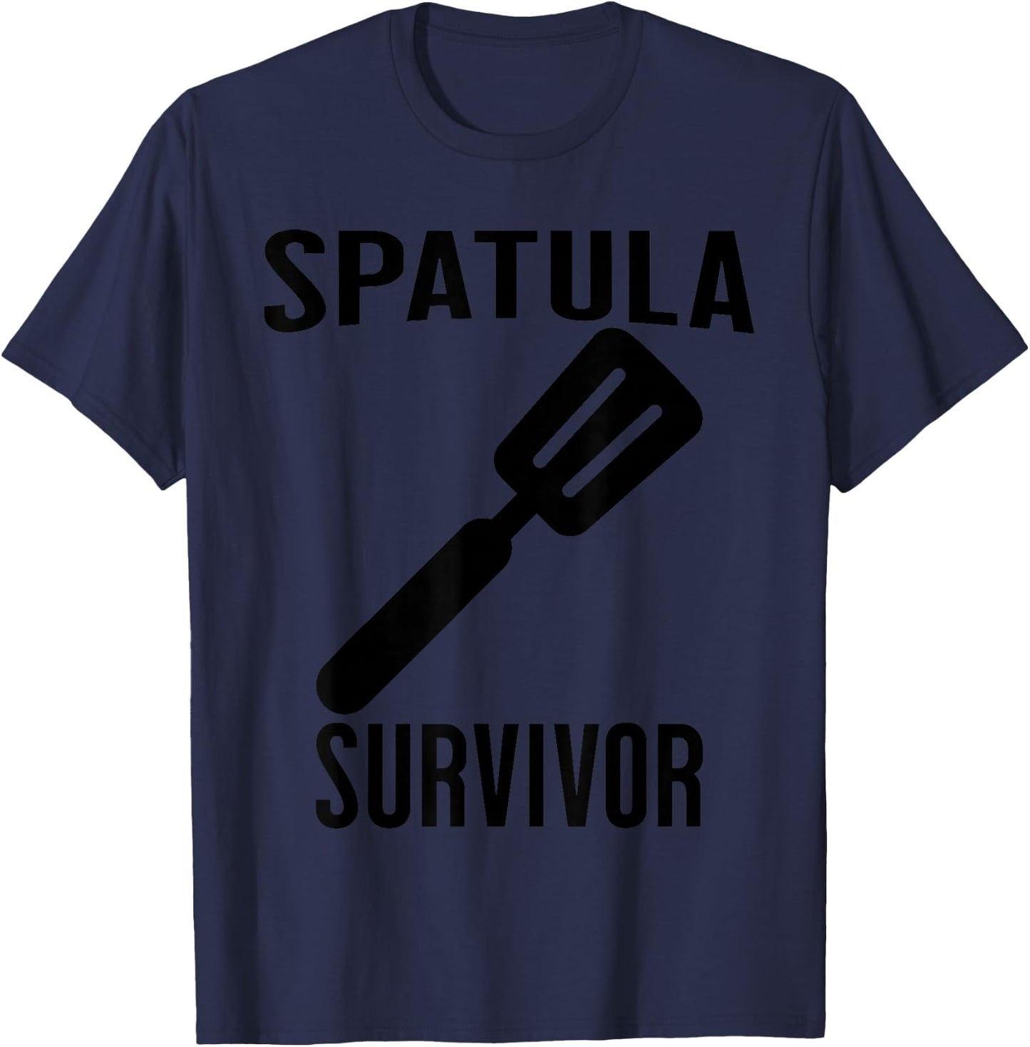 SPATULA SURVIVOR Funny Family Mother Children Retro T-Shirt - T-Shirt | Navy