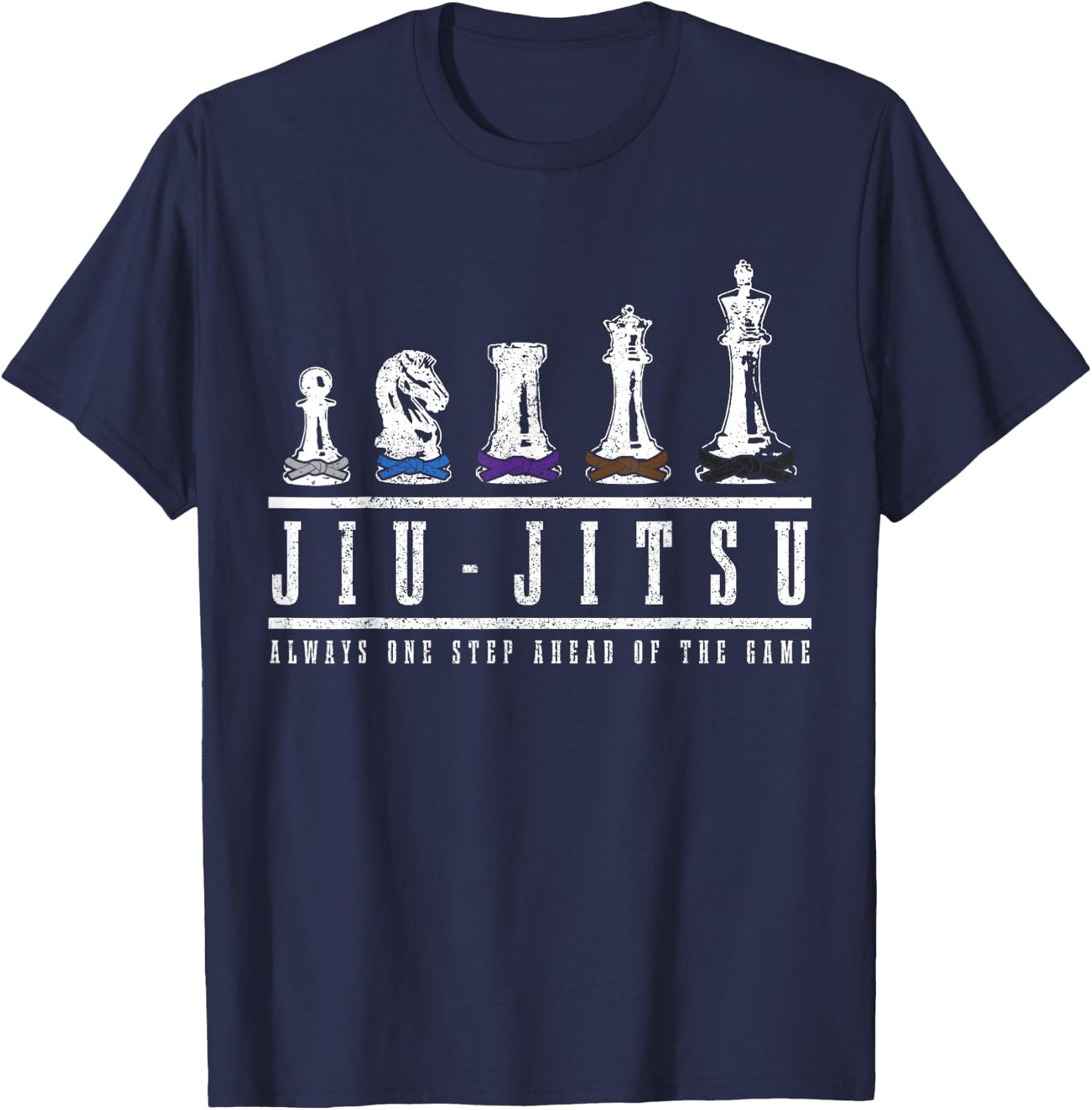 Jiu Jitsu Chess Black Belt MMA Mixed Martial Arts T-Shirt - T-Shirt | Navy