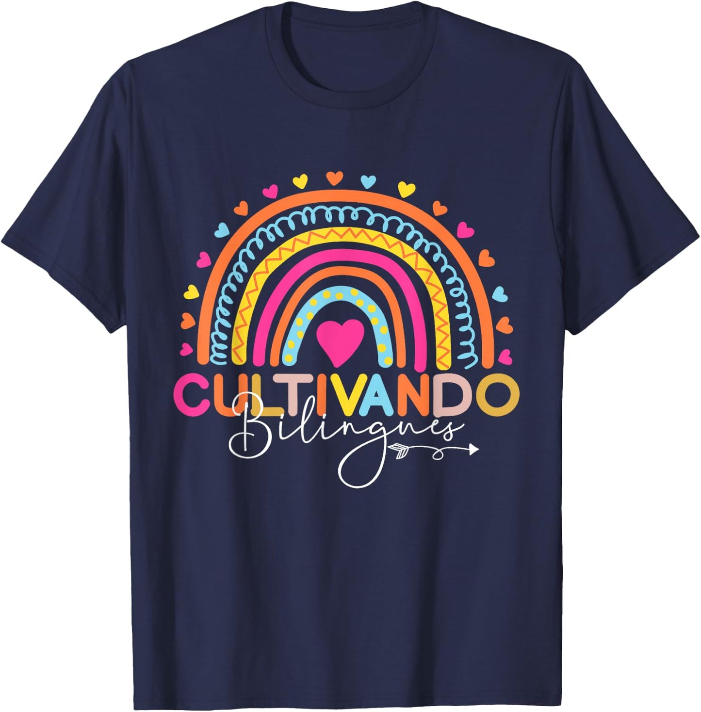 Bilingual Teacher Cultivando Bilingues Maestra Men Women Girls Kids T-Shirt - T-Shirt | Navy