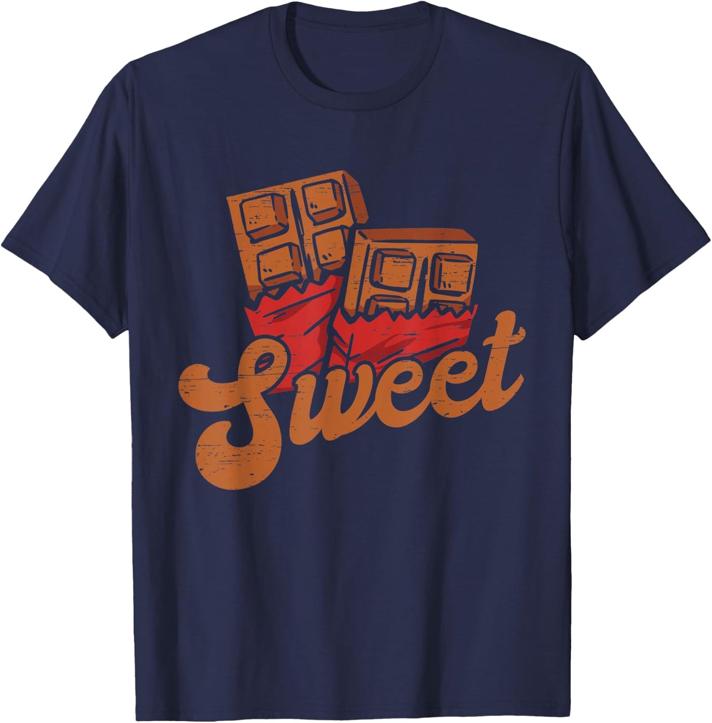 Sweet Chocolate Sweet Cocoa Dark Bar Lover T-Shirt - T-Shirt | Navy