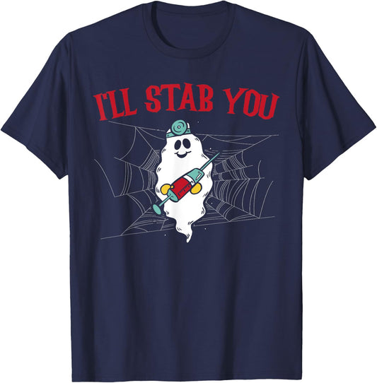 Medical Halloween Trick Or Treat Healthcare Doctor Nurse T-Shirt - T-Shirt | Navy