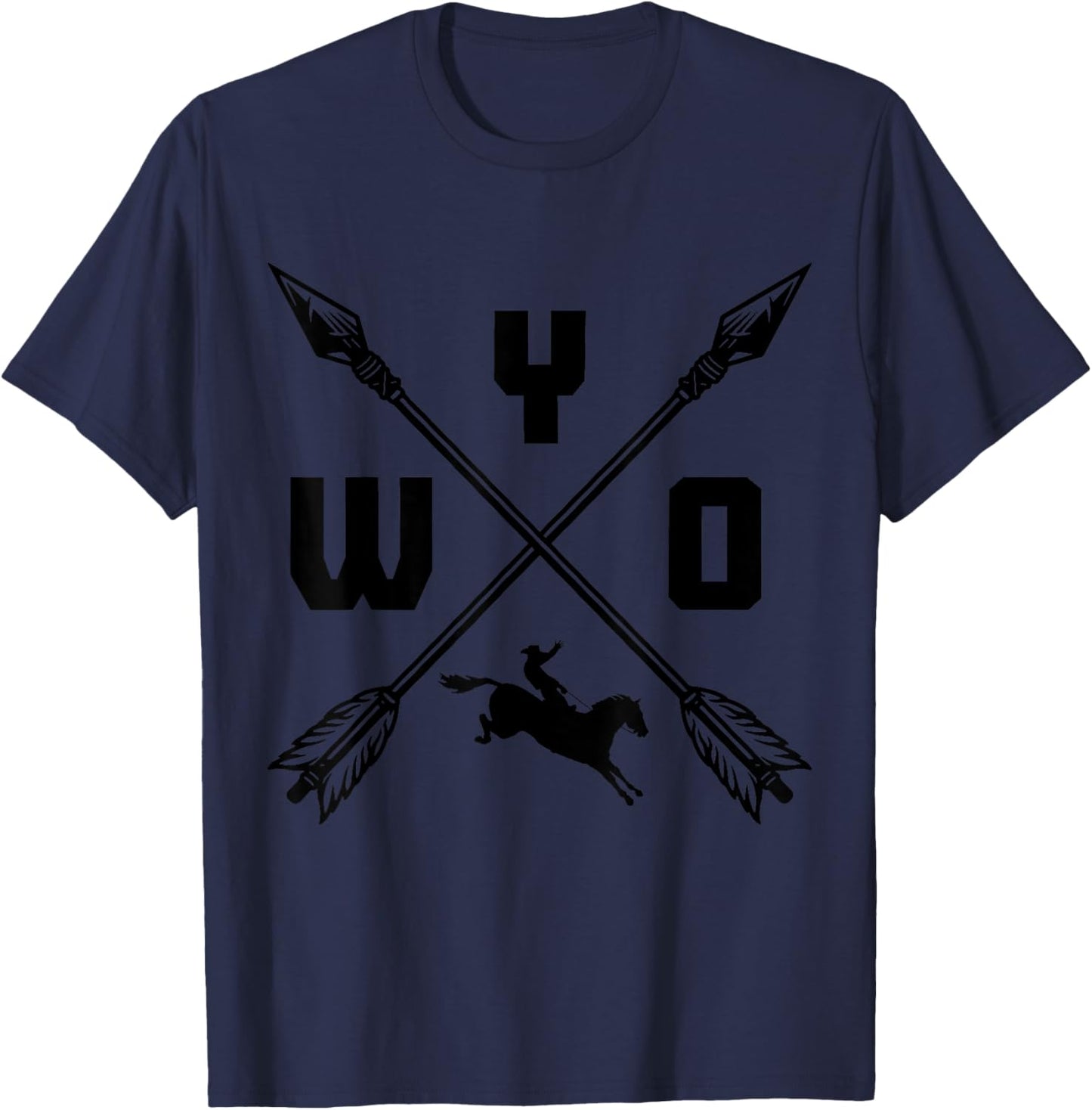 Wyoming WYO Arrows Horse Riding Pride Vintage T-Shirt - T-Shirt | Navy
