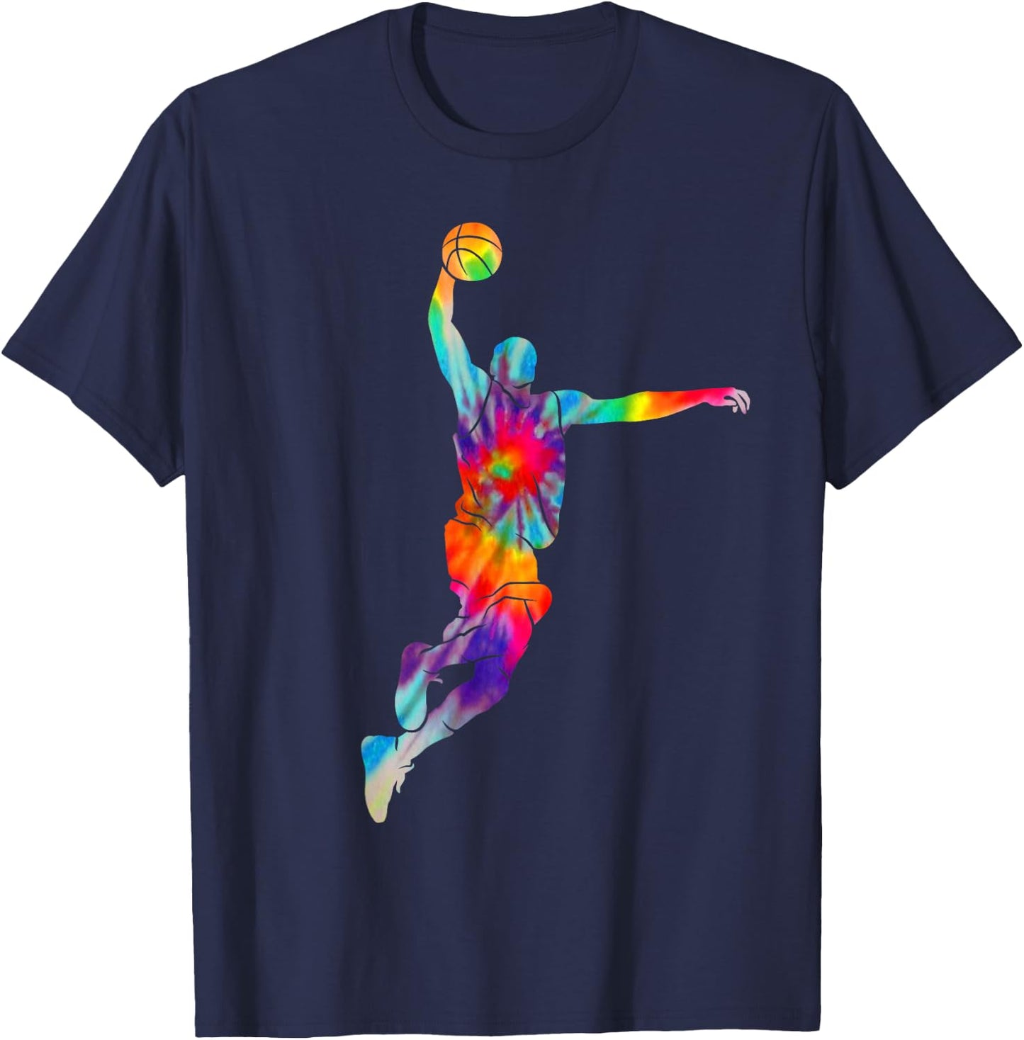Basketball Player Tie Dye Vintage Bball Coach Fan T-Shirt - T-Shirt | Navy
