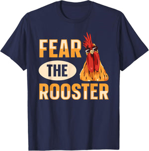 Fear the rooster Quote for a Poultry Farmer T-Shirt - T-Shirt | Navy