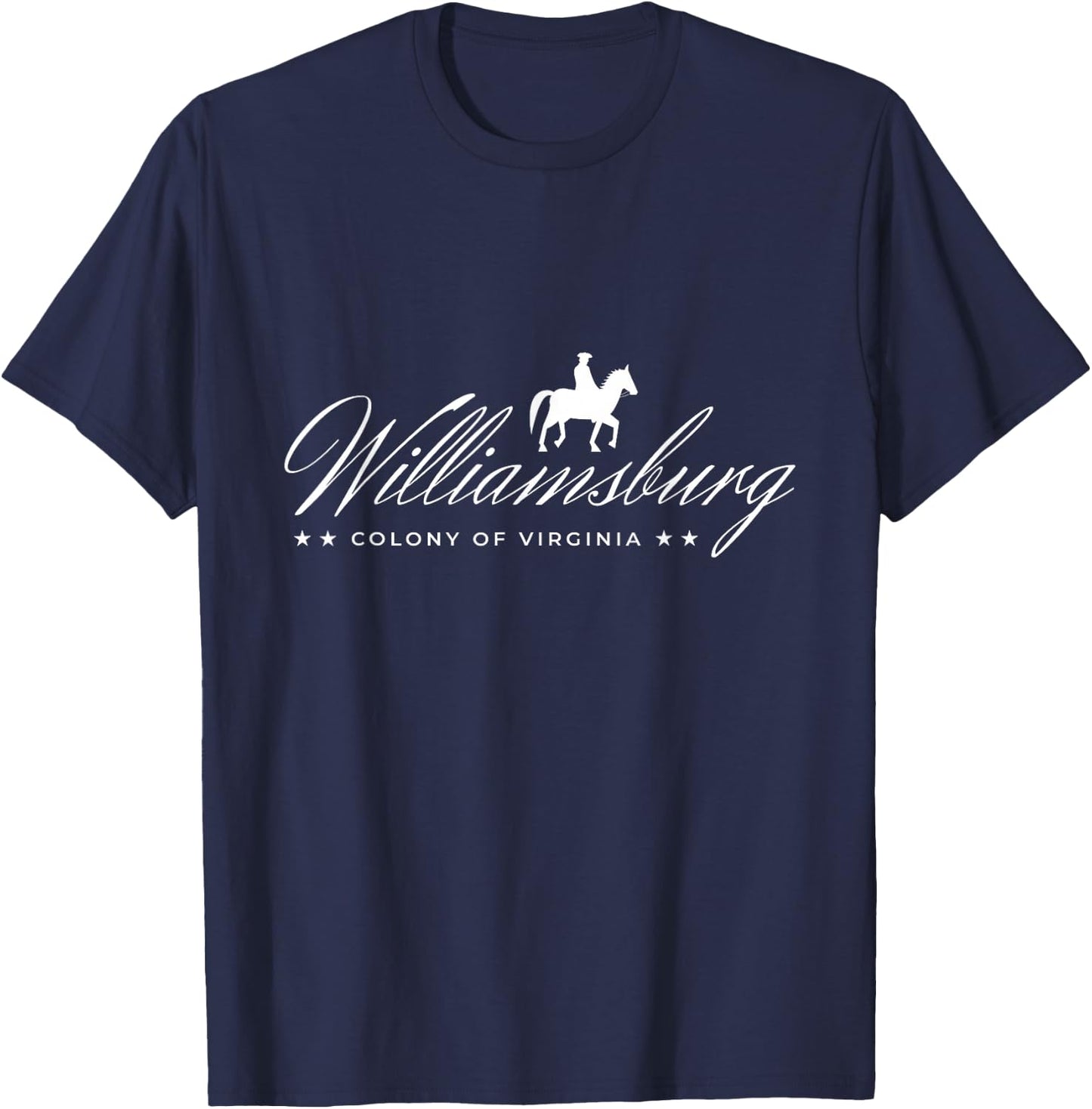 New Wave Fashion 1980s Colonial Williamsburg Virginia VA Colony Travel Souvenir T-Shirt - T-Shirt | Navy