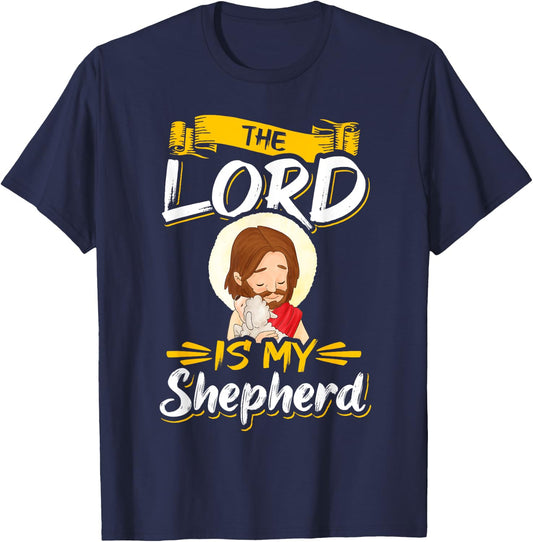 The Lord is my Shepherd Bible Church Jesus Psalm 23 T-Shirt - T-Shirt | Navy