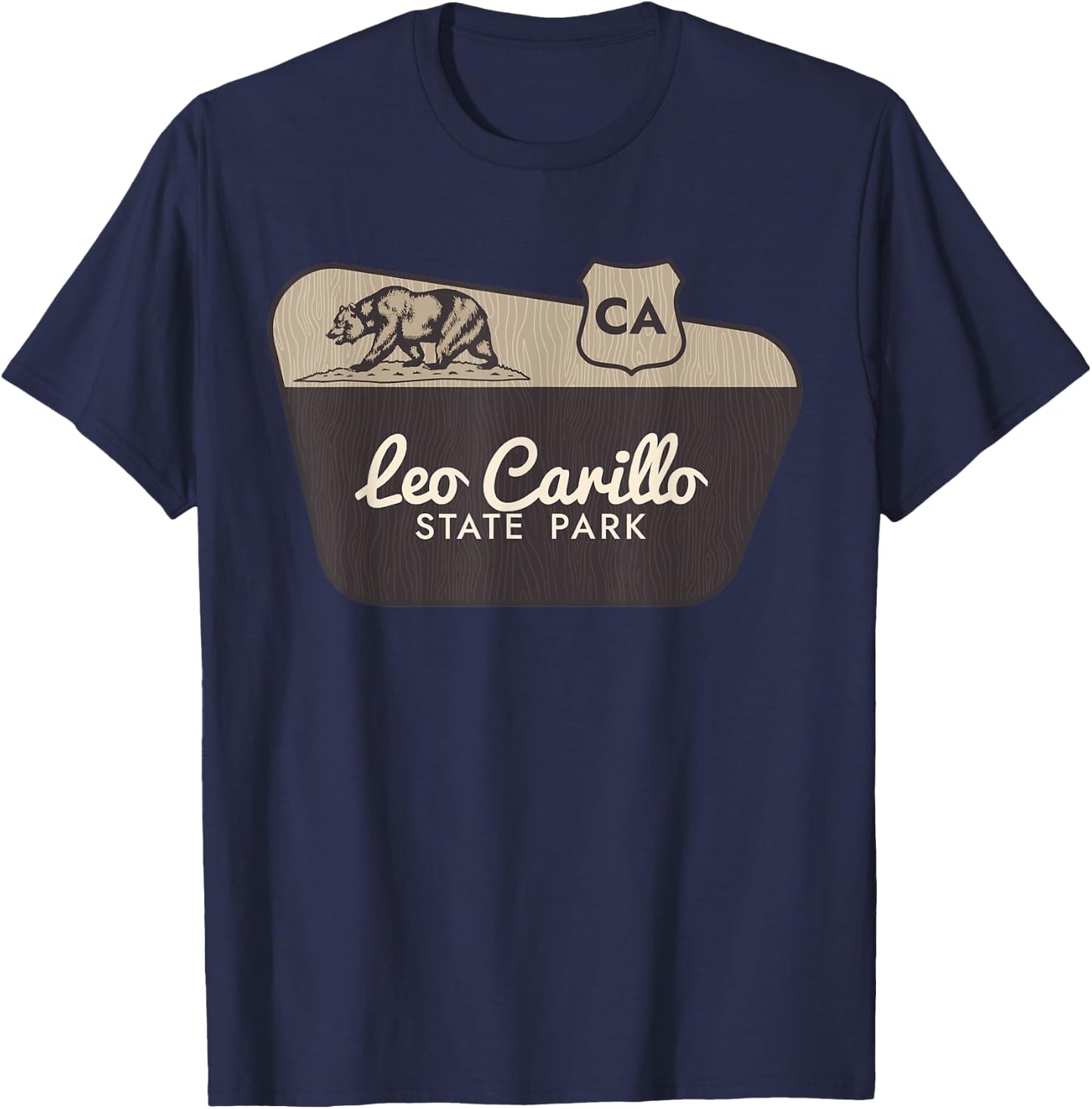 Leo Carillo State Park California Welcome Sign Vacation T-Shirt - T-Shirt | Navy