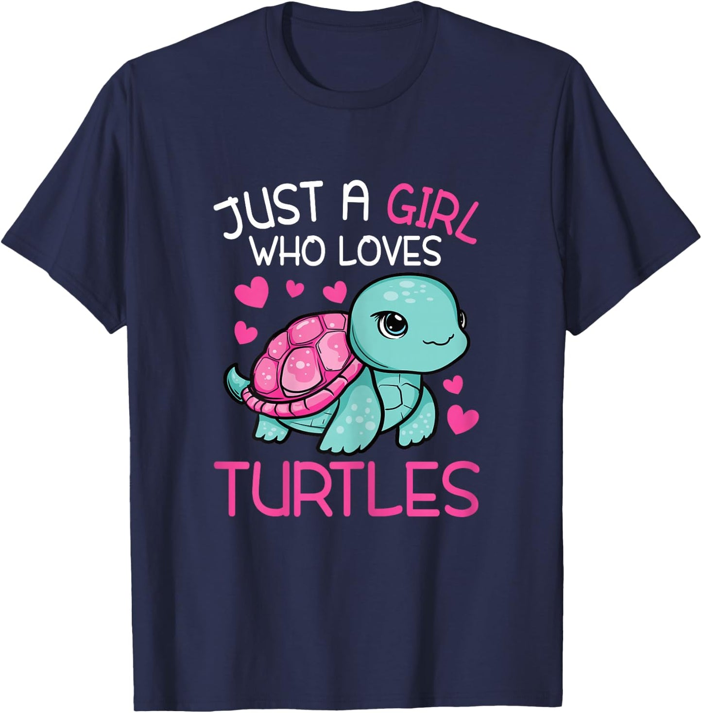Just A Girl Who Loves Turtles Sea Turtle Lover Kids Toddlers T-Shirt - T-Shirt | Navy
