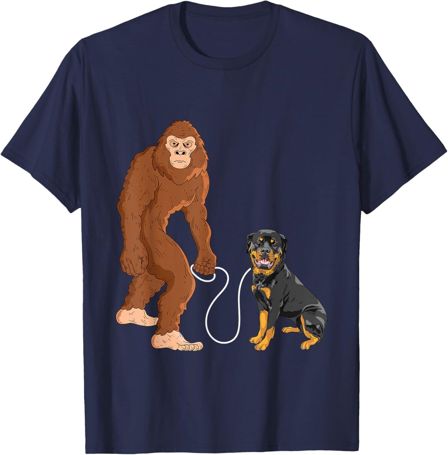 Bigfoot And Rottweiler - Dog Owner Puppy Lover Women Kids T-Shirt - T-Shirt | Navy