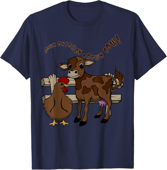 Brown Chicken Brown Cow T-Shirt - T-Shirt | Navy