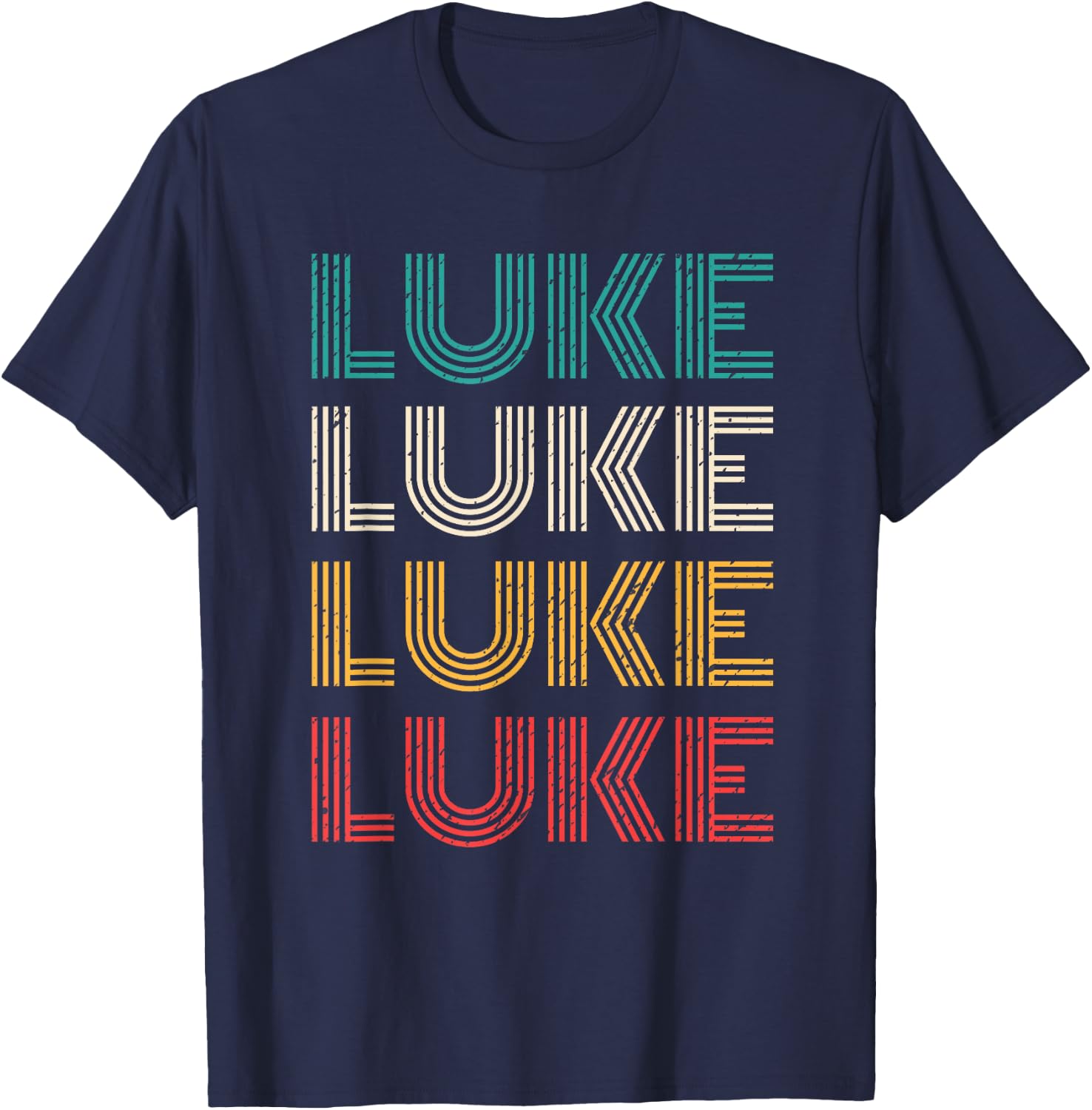 Luke First Name Vintage Retro T-Shirt - T-Shirt | Navy