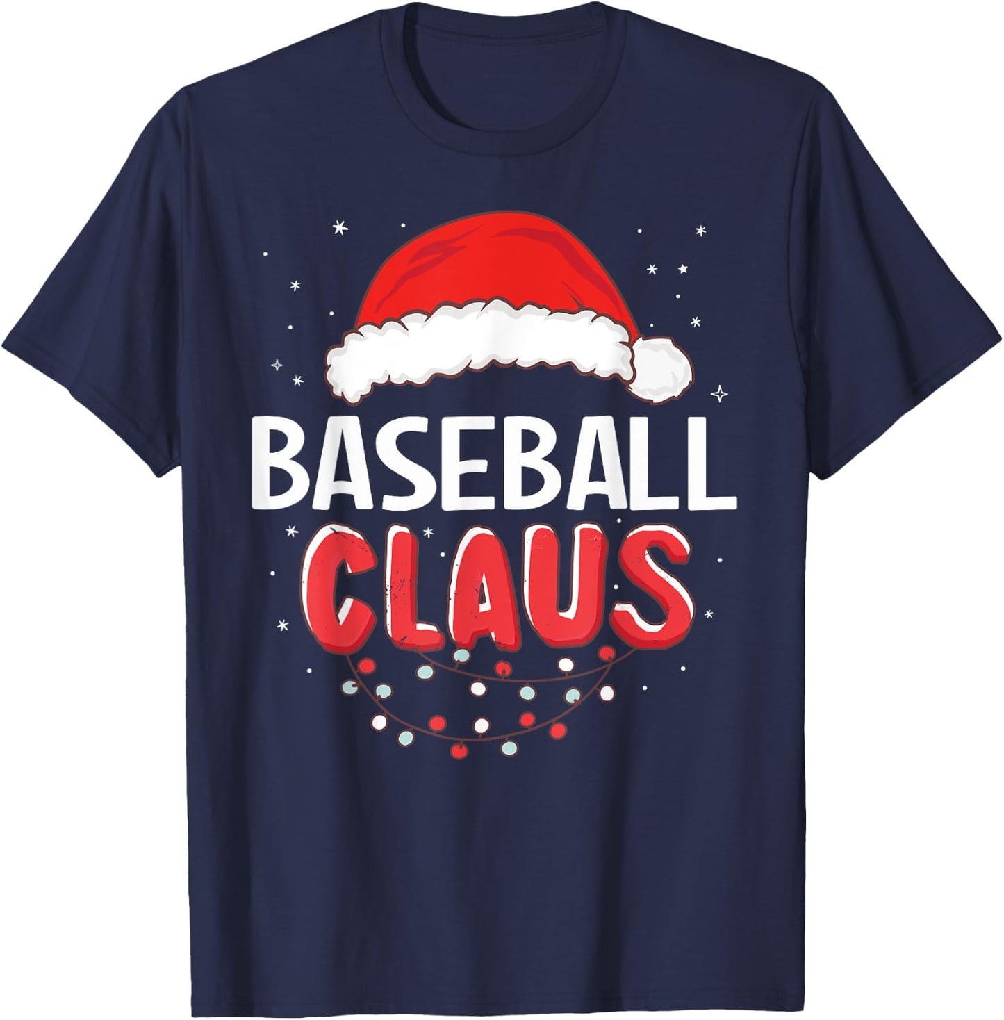 Baseball Santa Claus Christmas Matching Costume T-Shirt - T-Shirt | Navy