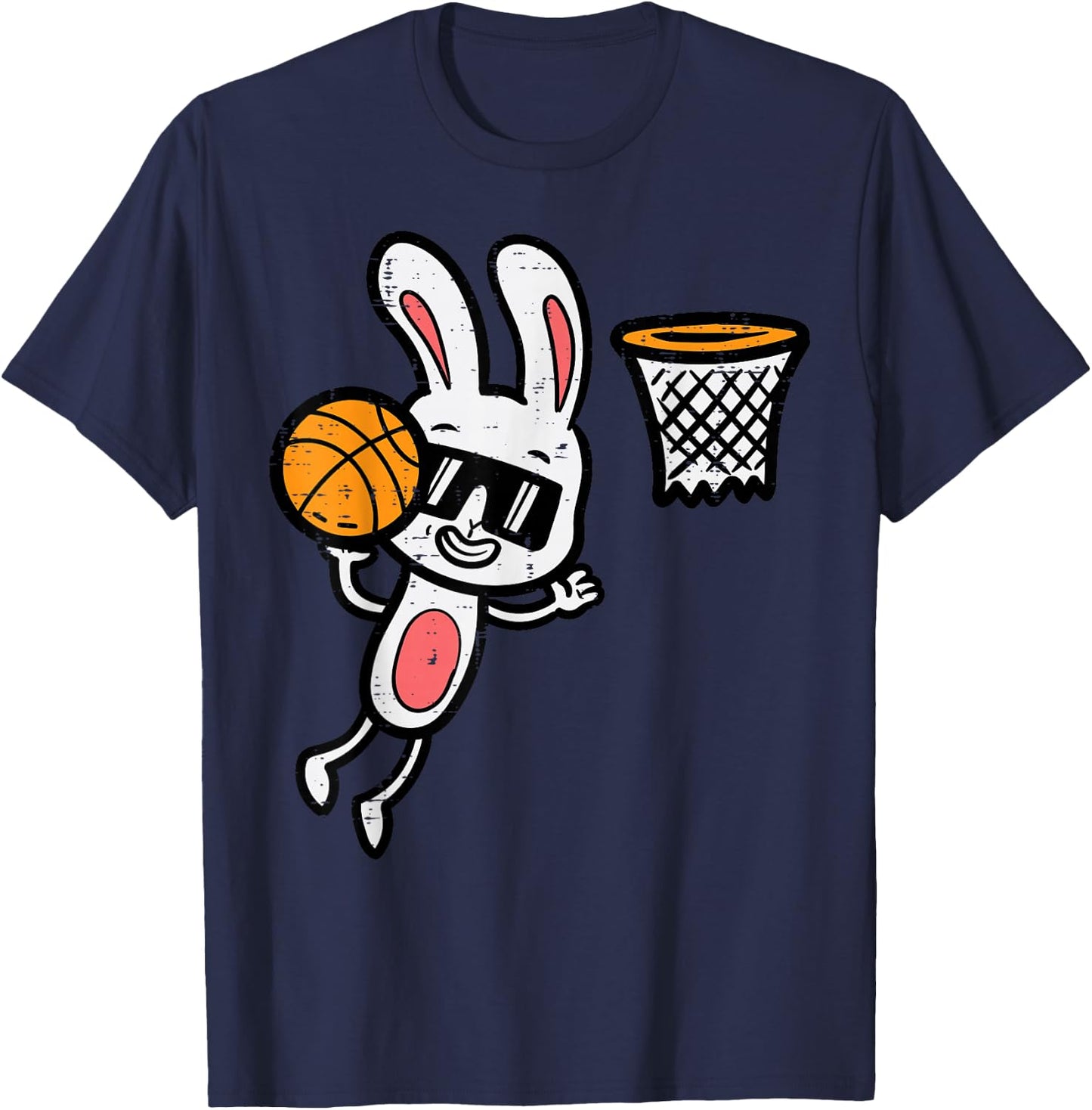Easter Bunny Basketball Dunk Sports Boys Kids Toddler Youth T-Shirt - T-Shirt | Navy