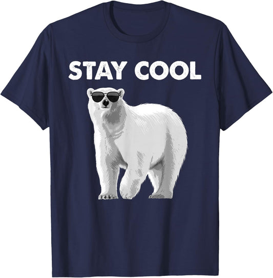 Cool Polar Bear Design Women Kids Polar Bear Lover T-Shirt - T-Shirt | Navy