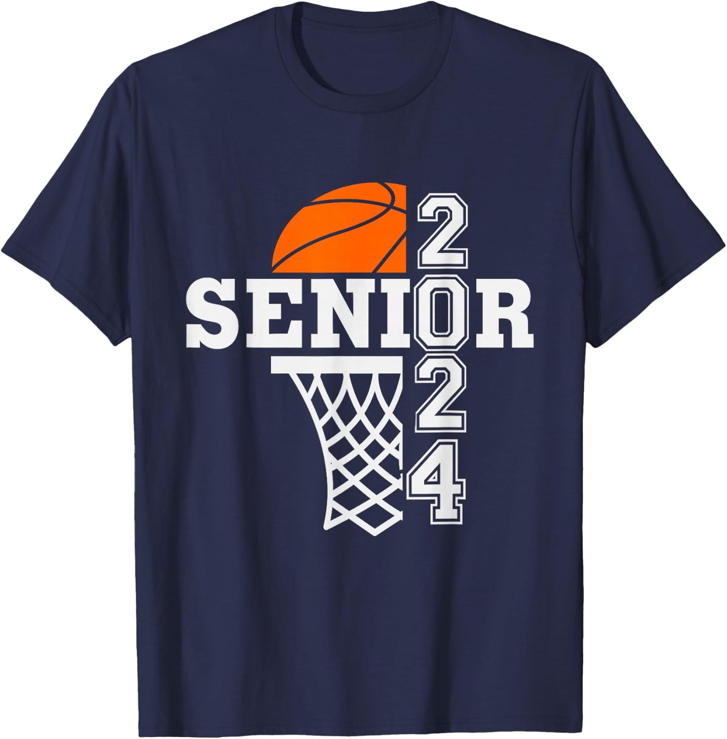 Senior Class of 2024 Basketball Seniors Back to School T-Shirt - T-Shirt | Navy