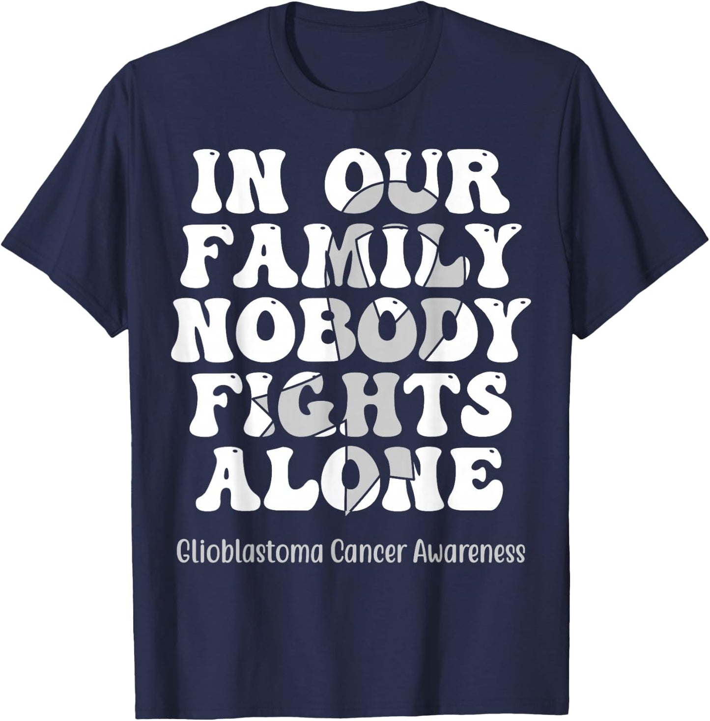 Support Squad Glioblastoma Awareness Brain Tumor Cancer T-Shirt - T-Shirt | Navy