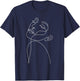 Face Line Art, Illustration, One Line Drawing, Minimalist T-Shirt - T-Shirt | Navy