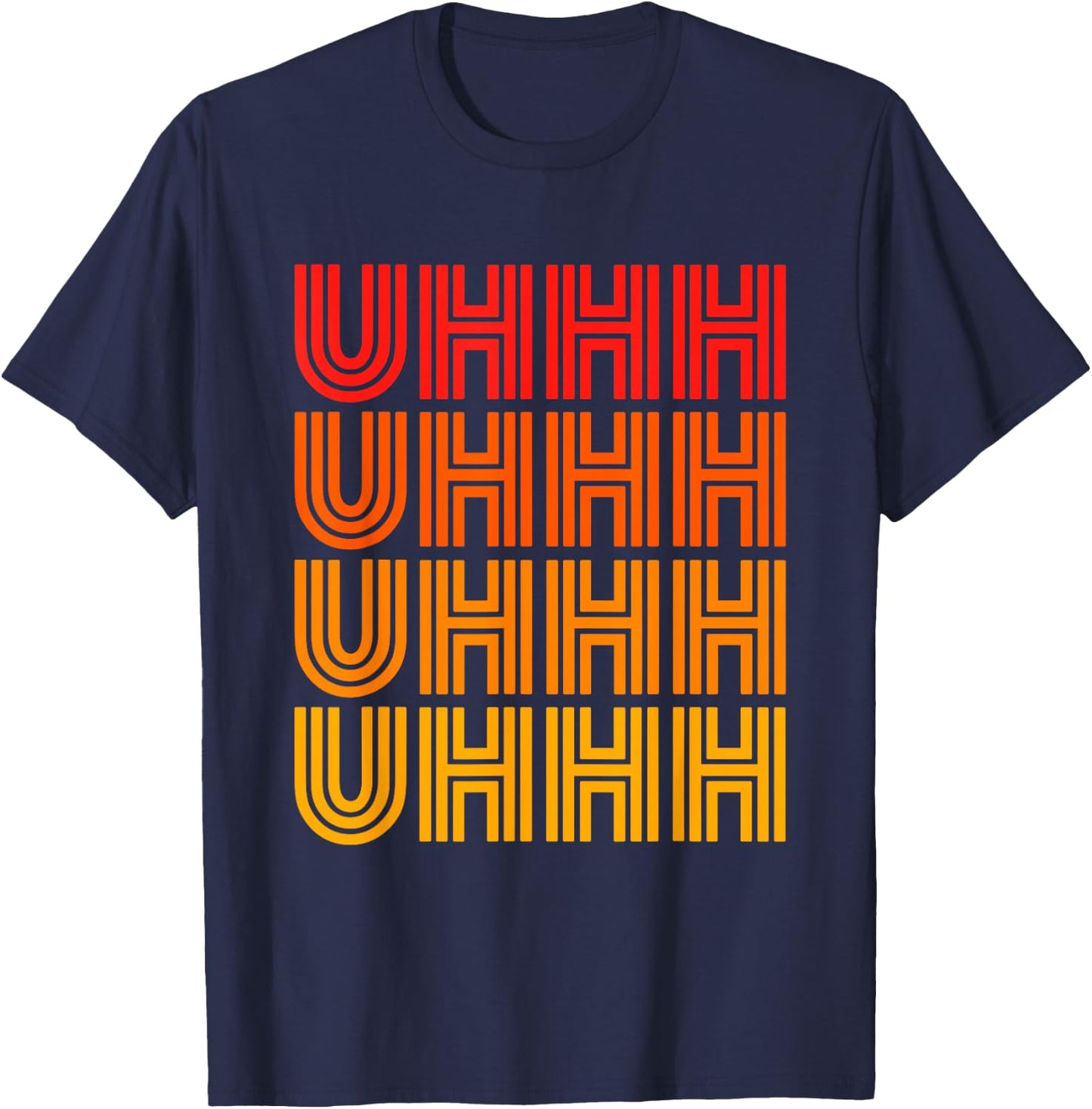 Uhhh Funny Uh Uhh Ponder Um Hmm Think Awkward Silly Word Wow T-Shirt - T-Shirt | Navy