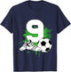 Kids 9th Birthday Boys 9 Years Soccer Football Player Birthday T-Shirt - T-Shirt | Navy
