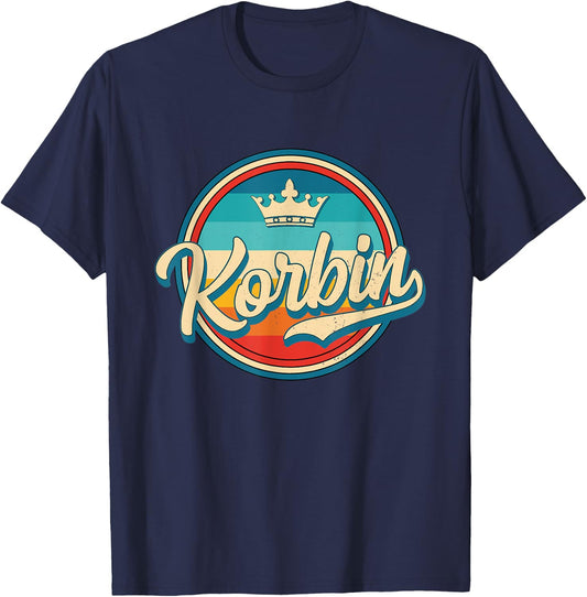 Korbin retro personal name funny vintage first name Korbin T-Shirt - T-Shirt | Navy