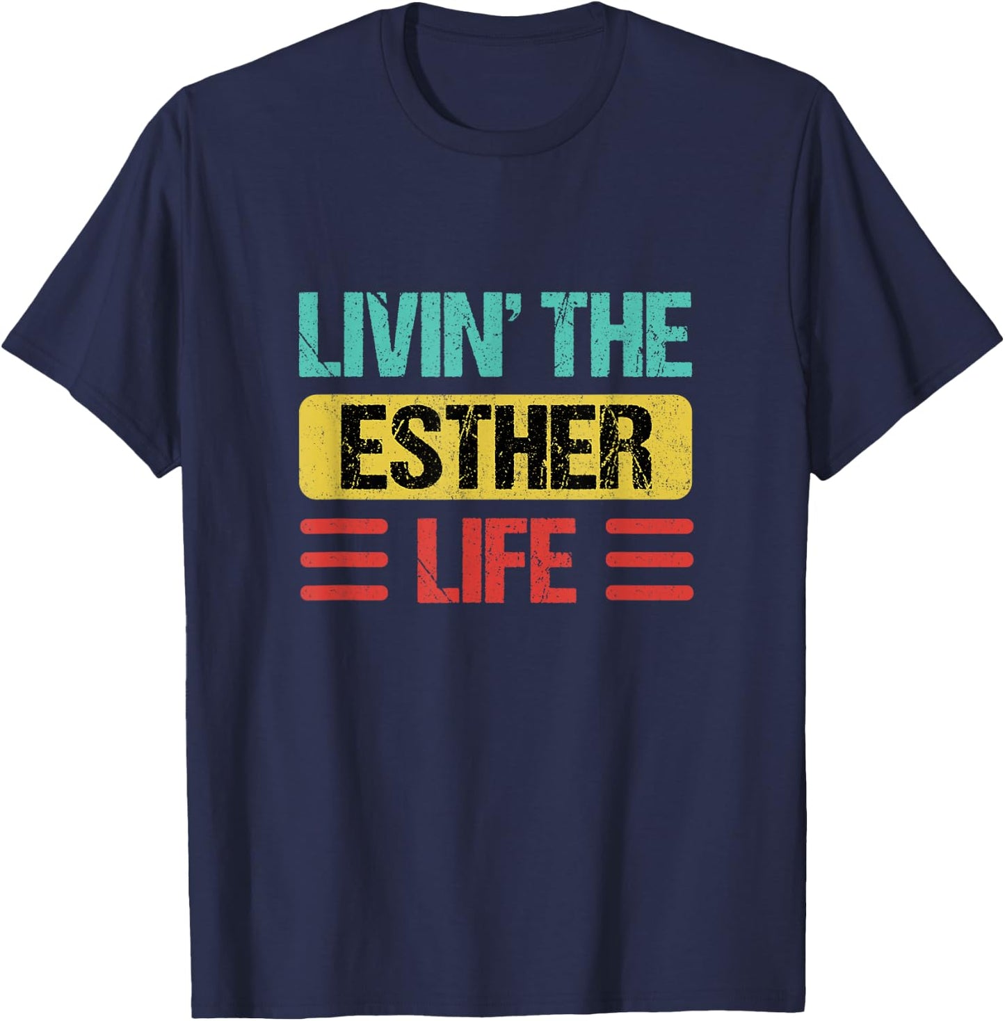 Esther Name Shirts & Gifts Esther - -Adults - Black - Small - - Short Sleeve T-Shirt - T-Shirt | Navy