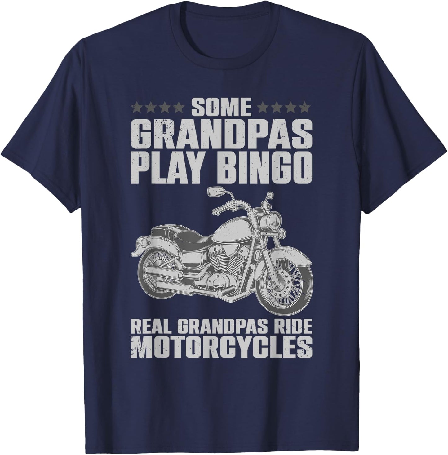 Funny Motorcycle For Grandpa Dad Motorcycle Lovers Riders T-Shirt - T-Shirt | Navy